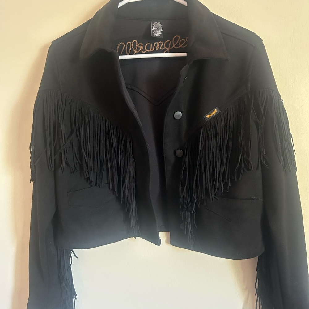 Wrangler Women's Black Fringe Jacket